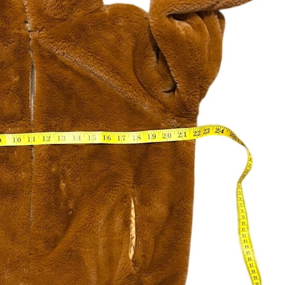 Splendid Y2K Brown Teddy Faux Fur Boho Jacket Zip Up Cozy Plush Women’s Small - Picture 8 of 12
